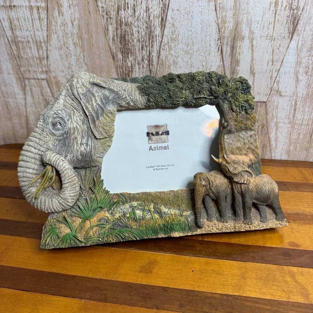 Elephant Family‎ Tree Frame 4x6 Photo Display Resin Safari Jungle Animal Decor